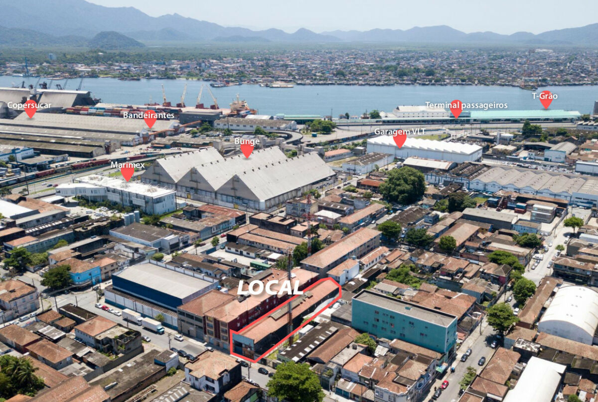 Vista aérea da região do Porto de Santos