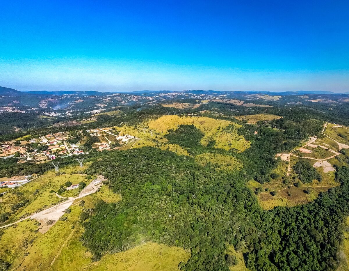 Vista aérea da região de Atibaia, SP.